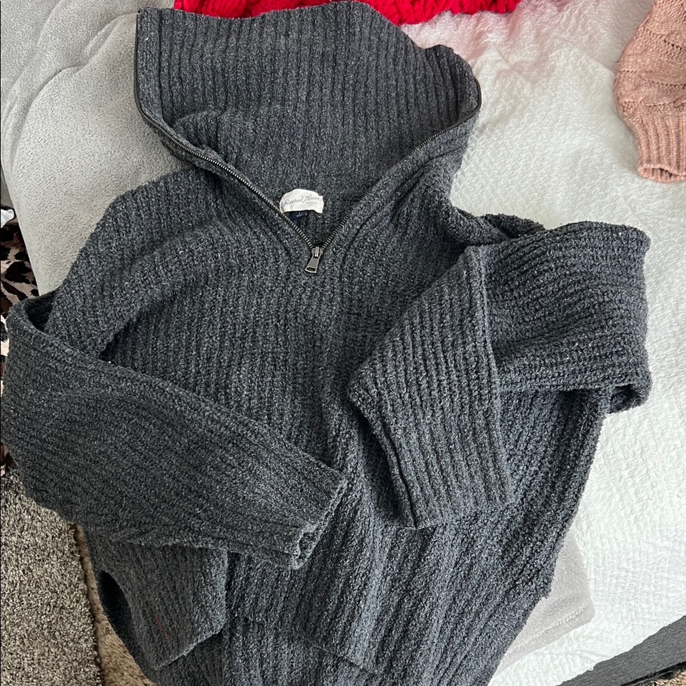 Universal Thread Charcoal Knit Zip Sweater